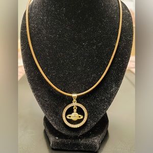 18K Gold Plated Saturn 🪐 Planetary Gemstone Necklace!